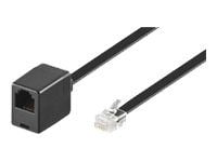 MicroConnect Modular Straight - Telefonkabel - RJ-12 (hann) til RJ-12 (hunn) - 3 m - svart