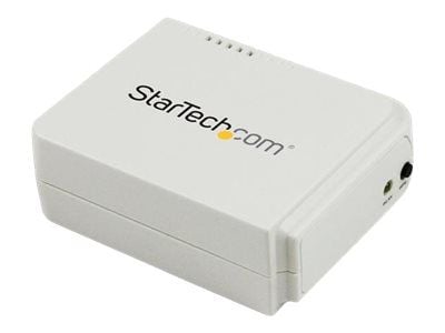 StarTech.com USB Wireless-N-nätverksskrivarserver med en 10/100 Mbps-port - 802.11 b/g/n - Printserver - USB 2.0 - 10/100 Ethernet x 1 - vit