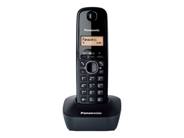 Panasonic KX-TG1611 - Trådløs telefon med anrops-ID - DECT - svart Panasonic KX-TG1611 - Trådløs telefon med anrops-ID - DECT - svart
