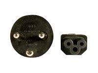 MicroConnect - Strømkabel - Type K (han) til IEC 60320 C5 - AC 250 V - 2.5 A - 1.8 m - sort