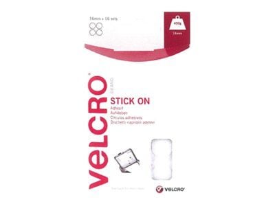 VELCRO Stick On - Självhäftande hook-and-loop-fästanordning - 1,6 cm diameter - svart (paket om 16)