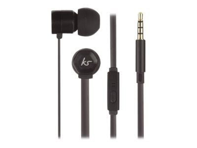 KitSound - Ørepropper med mikrofon - i øret - kablet - 3,5 mm jakk - svart
