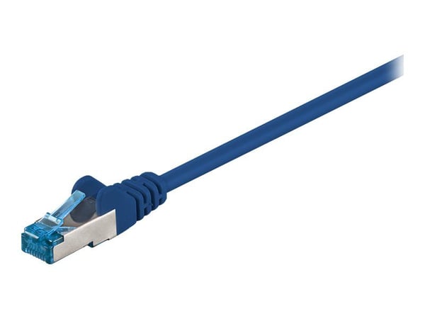 goobay - Nettverkskabel - RJ-45 (hann) til RJ-45 (hann) - 15 m - SFTP, PiMF - CAT 6a - halogenfri, formstøpt, uten hindringer - blå