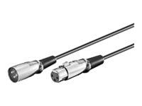 MicroConnect - Videoforlengelseskabel - XLR3 hann til XLR3 hunn - 2 m - svart