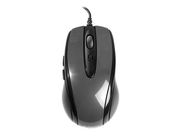 A4Tech V-Track N-708X - Mus - höger- och vänsterhänta - optisk - 6 knappar - kabelansluten - USB - grå