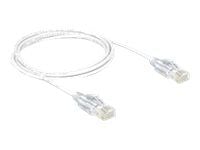 Delock - Koblingskabel - RJ-45 (hann) til RJ-45 (hann) - 2 m - UTP - CAT 6 - uten hindringer - hvit