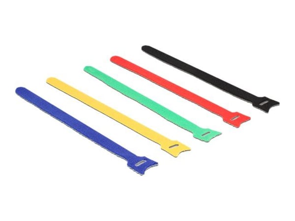 Delock Colored - Kardborrefäste - 24 cm - svart, blå, gul, röd, grön (paket om 10)
