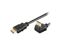 MicroConnect High Speed HDMI with Ethernet - HDMI-kabel med Ethernet - HDMI hann til HDMI hann - 1 m - 270°-kontakt