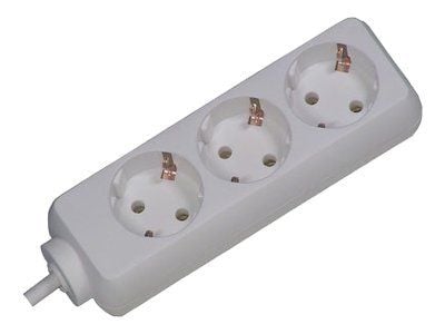 Bachmann 3x Schuko H05VV-F 3G 1.50mm² 16A/3680W 3m, 3 m, Muovi, Valkoinen, 3 AC-pistorasia(a), 3680 W, 16 A