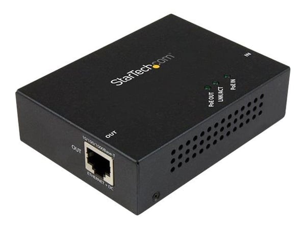 Startech Gigabit PoE+-förlängare med 1 port - 802.3at och 802.3af - 100 m - Repeater - 1GbE - 10Base-T, 100Base-TX, 1000Base-T - upp till 100 m - f...