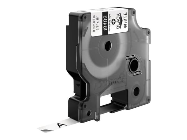 DYMO Rhino - Polyester - svart på vitt - Rulle (0,9 cm x 5,5 m) 1 kassett(er) permanent tejp - för Rhino 4200, 6000, 6000 Hard Case Kit