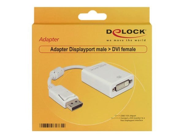 Delock - DisplayPort-adapter - DisplayPort (hann) til DVI-I (hunn) - 12.5 cm
