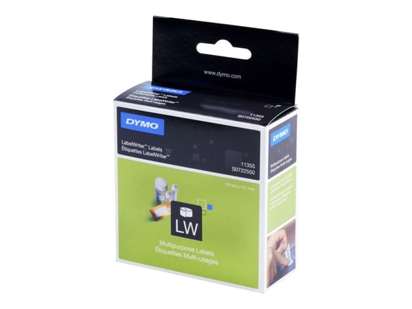 DYMO LabelWriter MultiPurpose - Hvit - 19 x 51 mm 500 etikett(er) (1 rull(er) x 500) flerbruks merkelapper - for DYMO LabelWriter 310, 315, 320, 33... DYMO LabelWriter MultiPurpose - Hvit - 19 x 51 mm 500 etikett(er) (1 rull(er) x 500) flerbruks merkelapper - for DYMO LabelWriter 310, 315, 320, 33...