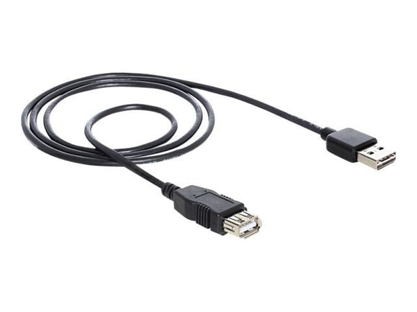Delock EASY-USB - USB-förlängningskabel - USB (hona) till USB (hane) - 1 m - svart