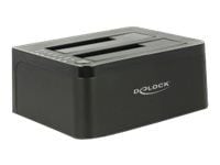 Delock Dual Docking Station SATA HDD > USB 3.0 with Clone Function - Lagringskontrol - 2.5", 3.5" - SATA 6Gb/s - USB 3.0