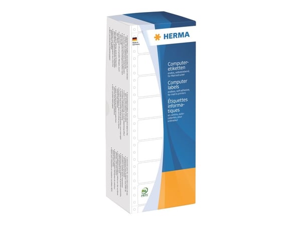 HERMA Computer labels - Papir - matt - permanent selv-adhesiv - perforert - hvit - 101.6 x 73.8 mm 2000 etikett(er) sammenhengde siksakfoldede etik...