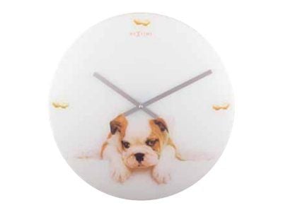 Nextime Puppy - Klokke - kvarts - veggmonterbar - 43 cm - hvit