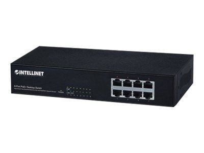 Intellinet 8-porttinen Fast Ethernet PoE+ -kytkin, 8 x PoE-portit, IEEE 802.3at/af Power-over-Ethernet (PoE+/PoE), Endspan, Desktop, Box - Kytkin +...
