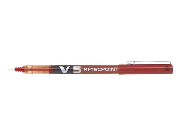Pilot Hi-Tecpoint V5 - Rulleballpenn - rød - 0.5 mm - ekstra fin