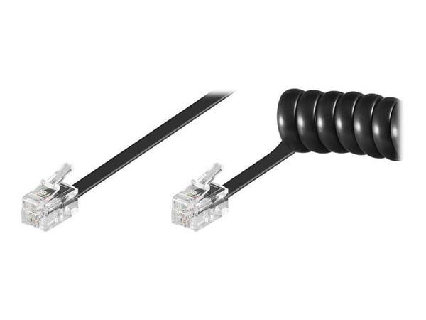 goobay - Telefonkabel - RJ-10 (hann) til RJ-10 (hann) - 7 m - svart