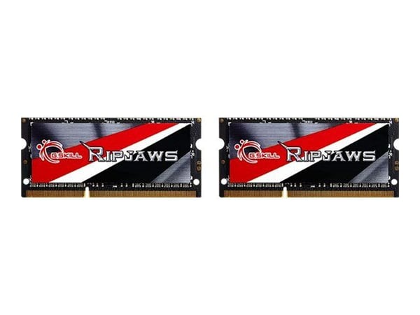 G.Skill Ripjaws F3-1600C11D-8GRSL - DDR3L - sett - 8 GB: 2 x 4 GB - SO DIMM 204-pin - 1600 MHz / PC3-12800 - CL11 - 1.35 V - ikke-bufret - ikke-ECC G.Skill Ripjaws F3-1600C11D-8GRSL - DDR3L - sett - 8 GB: 2 x 4 GB - SO DIMM 204-pin - 1600 MHz / PC3-12800 - CL11 - 1.35 V - ikke-bufret - ikke-ECC
