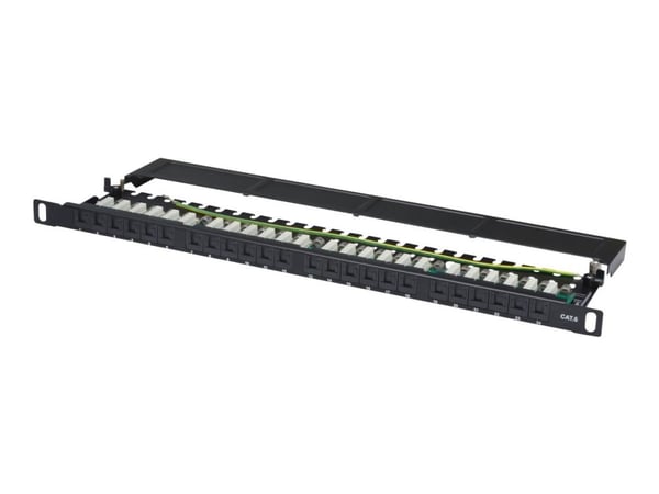 DIGITUS DN-91624U-SL-SH - Koblingspanel - CAT 6 - UTP - RJ-45 X 24 - svart, RAL 9005 - 0.5U - 19"