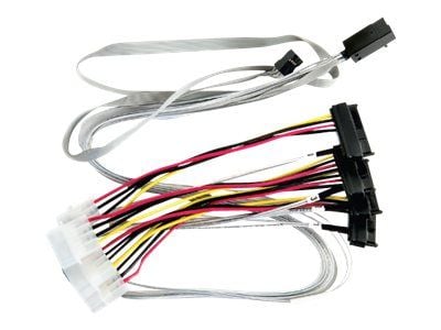 Microchip Adaptec - SAS intern kabel - med sidebånd - SAS 6Gbit/s - 4-spors - 4 x Mini SAS HD (SFF-8643) (hann) til 4-pin intern strøm, 29-pins int...