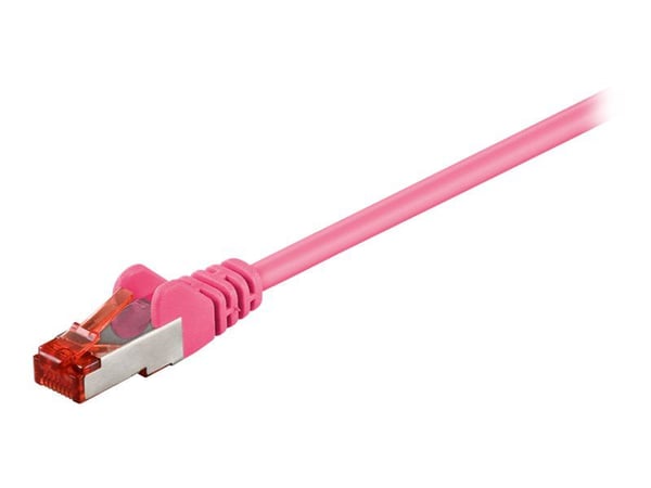 goobay - Koblingskabel - RJ-45 (hann) til RJ-45 (hann) - 50 cm - SFTP, PiMF - CAT 6 - formstøpt, uten hindringer - magenta