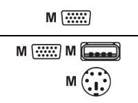 LevelOne ACC-2103 - Tastatur / video / musekabel (KVM) - HD-15 (VGA) (hann) til USB, PS/2, HD-15 (VGA) (hann) - 5 m - tommelskruer - for ViewCon KV...