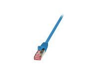 LogiLink PrimeLine - Koblingskabel - RJ-45 (hann) til RJ-45 (hann) - SFTP, PiMF - CAT 6 - halogenfri, uten hindringer - blå