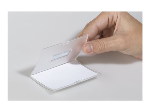 DURABLE CLICK FOLD - Navneskilt - for 54 x 90 mm - klips, nål - gjennomsiktig (en pakke 25)