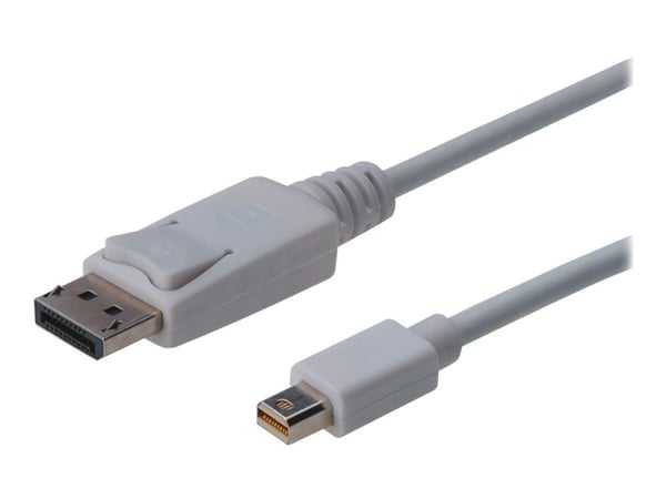 Digitus AK-340102-030-W, 3 m, Mini DisplayPort, DisplayPort, Valkoinen, Nikkeli, 1.1a