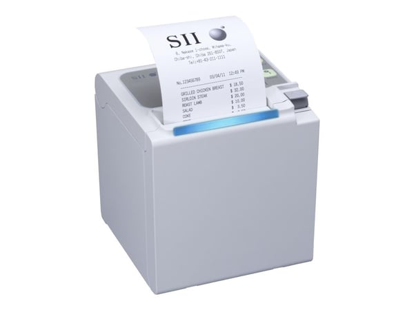 Seiko Instruments RP-E10 - Kvitteringsskriver - direktetermisk - Rull (8 cm) - 203 dpi - inntil 350 mm/sek - USB - ishvit
