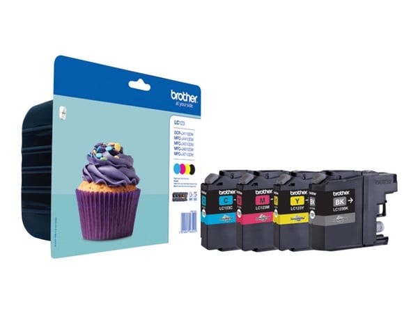 Brother LC123VALBP bläckpatroner för DCP J132 CMYK 600 sidor, 4-pack