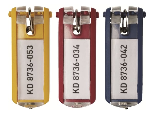 DURABLE - Nøkkelknippe - plastikk - assorterte farger - pakke av 6