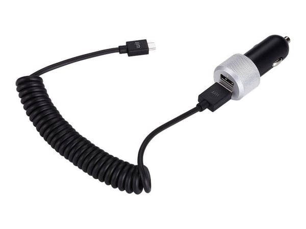Just Mobile Highway Max - Bilstrømadapter - 2.1 A - 2 utgangskontakter (USB) - på kabel: Micro-USB