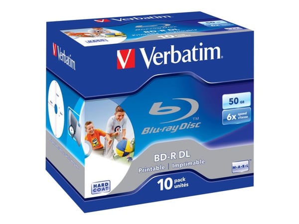 Verbatim - 10 x BD-R DL - 50 GB 6x - mustesuihkukäyttöön tarkoitettu tulostuspalkki - cd-levyt