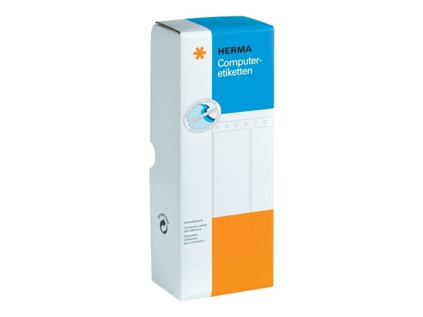 HERMA Computer labels - Papir - matt - permanent selv-adhesiv - perforert - hvit - 101.6 x 48.4 mm 3000 etikett(er) sammenhengde siksakfoldede etik...