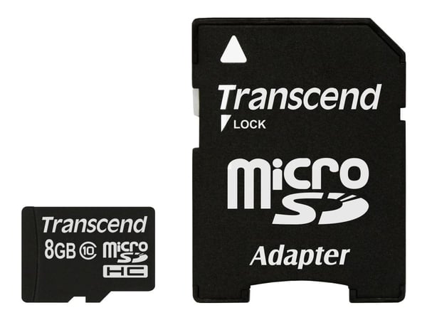 Transcend Premium - Flashminnekort (microSDHC til SD-adapter inkludert) - 8 GB - Class 10 - 133x - microSDHC
