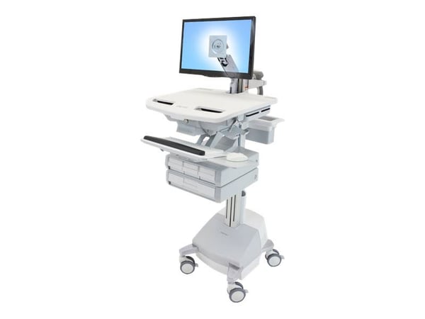 Ergotron StyleView - Vogn - åpen arkitektur - for LCD-skjerm / PC-utstyr - medisinsk - aluminium, forsinket stål, kvalitetsplast - grå, hvit, poler...