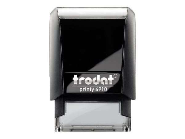 Trodat Printy 4910 - Stämpel - självinfärgning - svart - anpsssad text - 26 x 9 mm - ekosvart