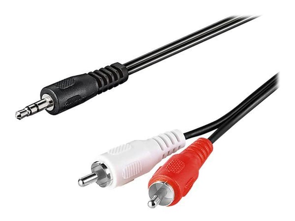 goobay - Lydkabel - mini-phone stereo 3.5 mm hann til RCA hann - 5 m - skjermet - svart