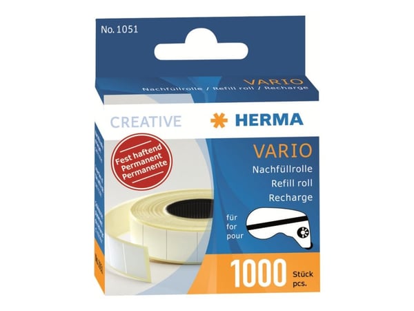 HERMA Vario - dubbelstick-tärningar - 12 x 13 mm - permanent