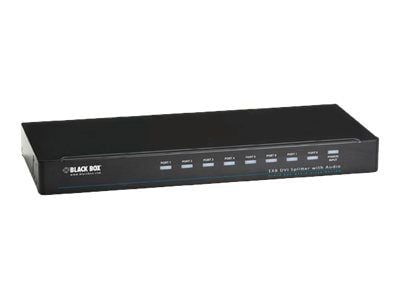 Black Box DVI-D Splitter with Audio and HDCP, 1 x 8 - Video/lyd-splitter - 8 x DVI + 8 x lyd - stasjonær - TAA-samsvar
