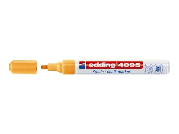 Edding 4095, Harmaa, Oranssi, Vaaleanpunainen, Valkoinen, Keltainen, Bullet, 5 kpl