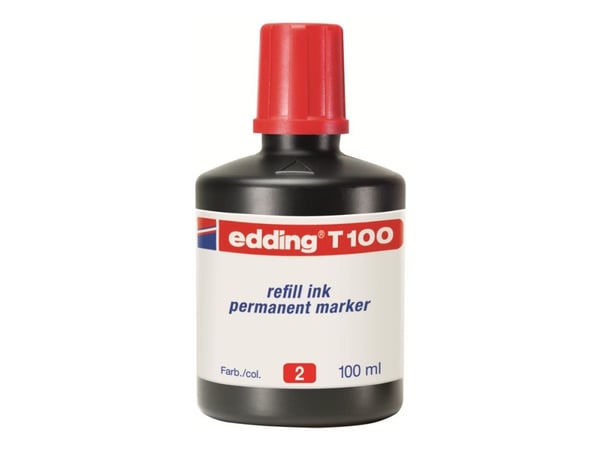 edding T 100 - Muste - pysyvä - punainen - 100 ml