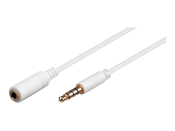 goobay - Lydforlengelseskabel - mini-phone stereo 3.5 mm hann til mini-phone stereo 3.5 mm hunn - 5 m - hvit
