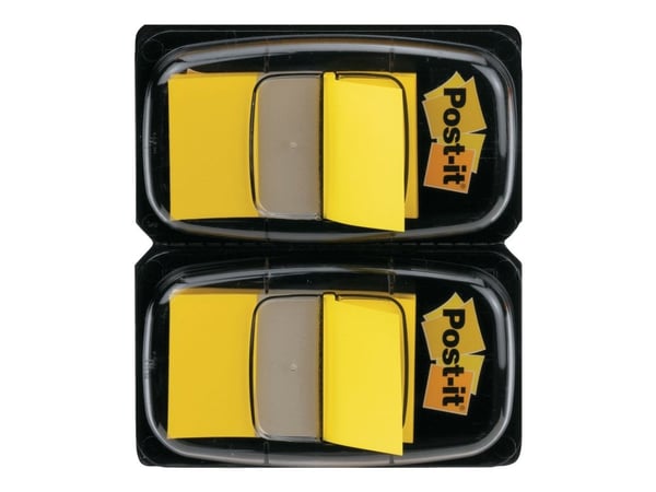 Post-it indekseringsfane 680-Y2EU, 25 mmx43 mm, gul, 2 x 50 stk (3M0835)