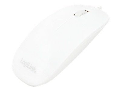 LogiLink Slim - Mus - høyre- og venstrehåndet - optisk - 3 knapper - kablet - USB - hvit LogiLink Slim - Mus - høyre- og venstrehåndet - optisk - 3 knapper - kablet - USB - hvit