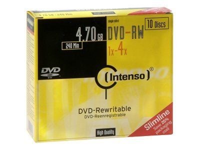 Intenso - 10 x DVD-RW - 4.7 GB 4x - smalt cover
